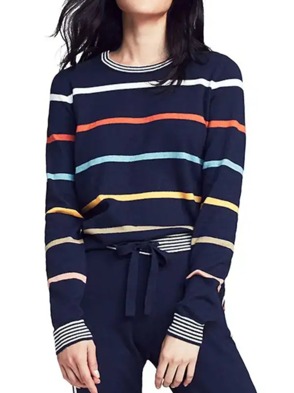 Faherty surf stripe sweater Navy Stripe Sweater Multicolor Cashmere Cotton